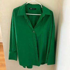 Zara green button down shirt. Size XL